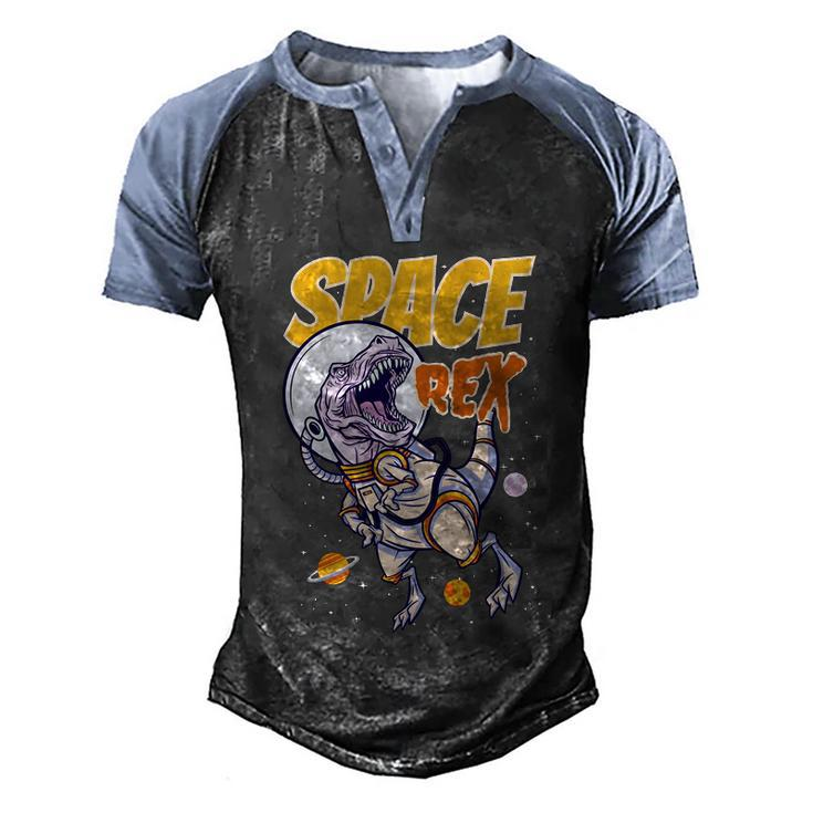 Space Rex Dinosaur Galaxy Men's Henley Shirt Raglan Sleeve 3D Print T-shirt