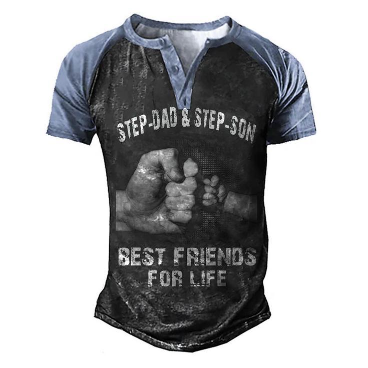 Step-Dad & Step-Son - Best Friends Men's Henley Shirt Raglan Sleeve 3D Print T-shirt