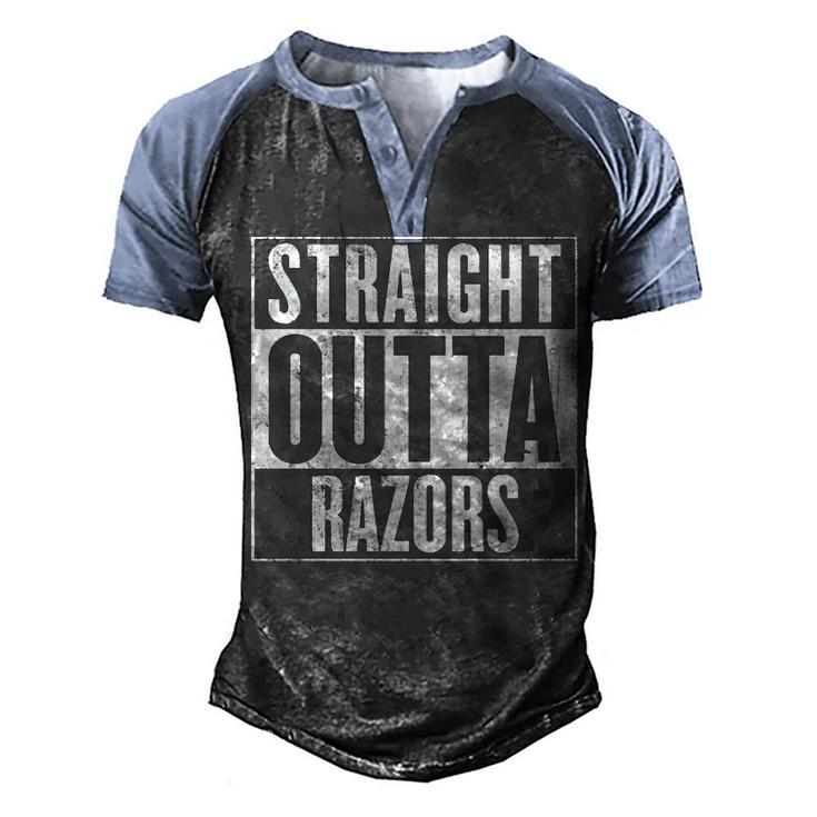 Straight Outta Razors V2 Men's Henley Shirt Raglan Sleeve 3D Print T-shirt