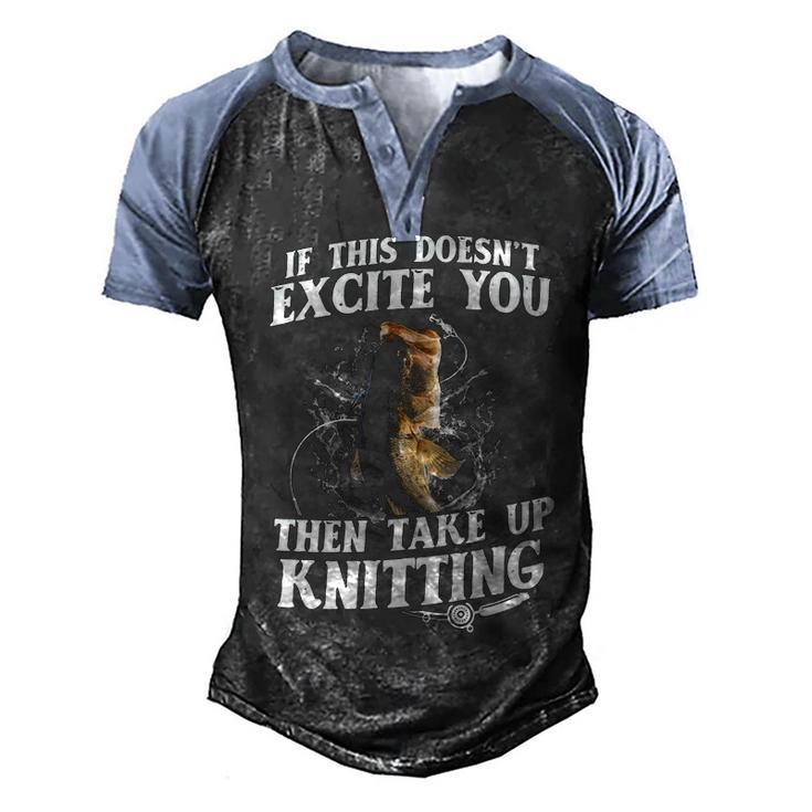Take Up Knitting Men's Henley Shirt Raglan Sleeve 3D Print T-shirt