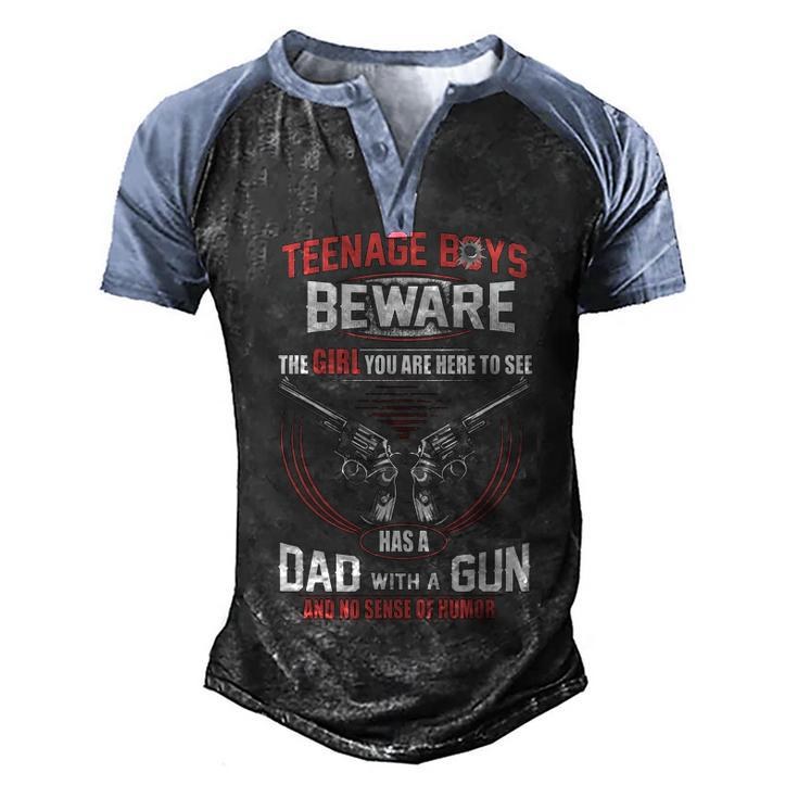 Teenage Boys Beware V2 Men's Henley Shirt Raglan Sleeve 3D Print T-shirt
