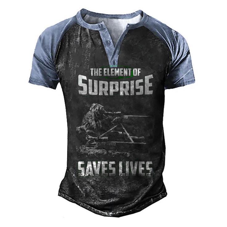 The Element Of Surprise Men's Henley Shirt Raglan Sleeve 3D Print T-shirt