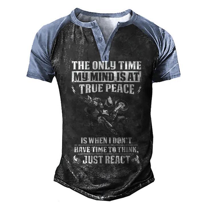 The Only Time - Motocross Men's Henley Shirt Raglan Sleeve 3D Print T-shirt