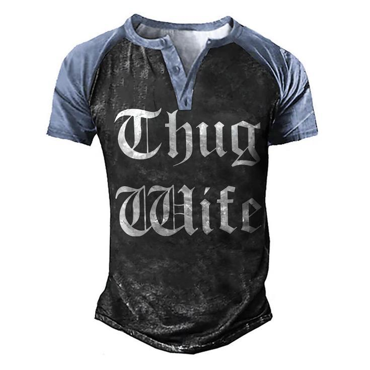 Thug Wife V3 Men's Henley Shirt Raglan Sleeve 3D Print T-shirt
