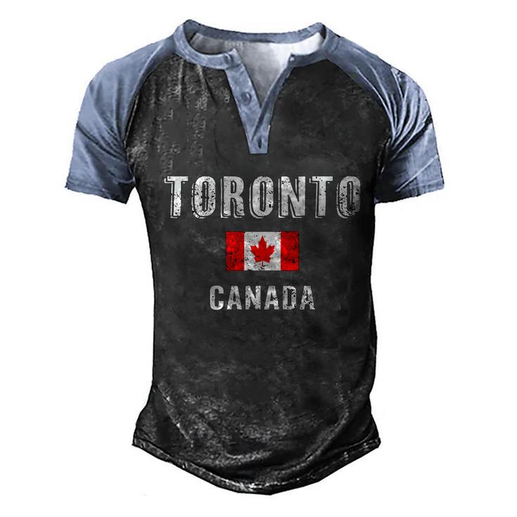 Toronto Canada Retro Vintage National Pride Gift Souvenir Gift Men's Henley Shirt Raglan Sleeve 3D Print T-shirt