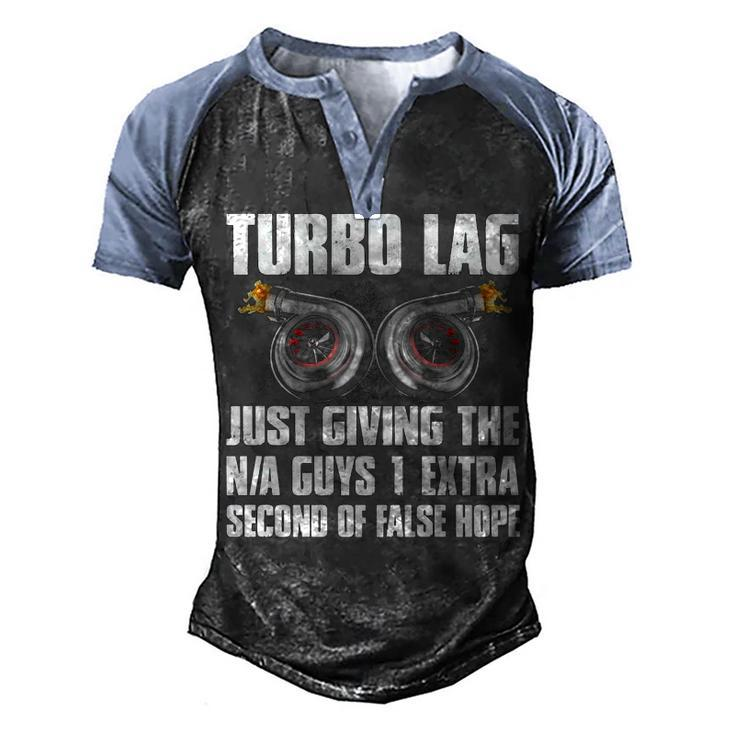 Turbo Lag Men's Henley Shirt Raglan Sleeve 3D Print T-shirt