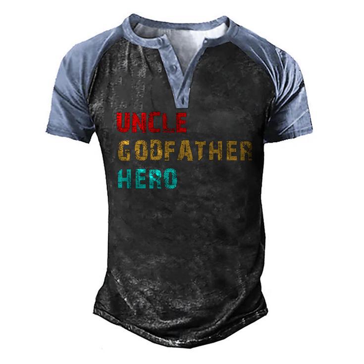 Uncle Godfather Hero V4 Men's Henley Shirt Raglan Sleeve 3D Print T-shirt