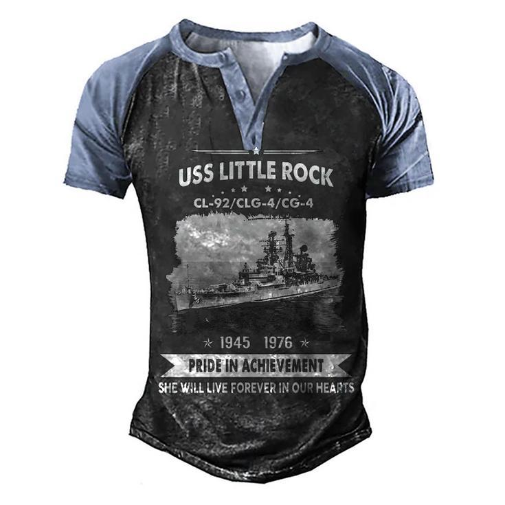 Uss Little Rock Cg 4 Clg 4 Cl  Men's Henley Shirt Raglan Sleeve 3D Print T-shirt