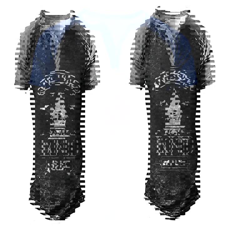 Halloween Welcome To Our Haunted House Halloween Day Graphic Design Printed  Casual Daily Basic Men's Henley Shirt Raglan Sleeve 3D Print T-shirt -  Thegiftio UK