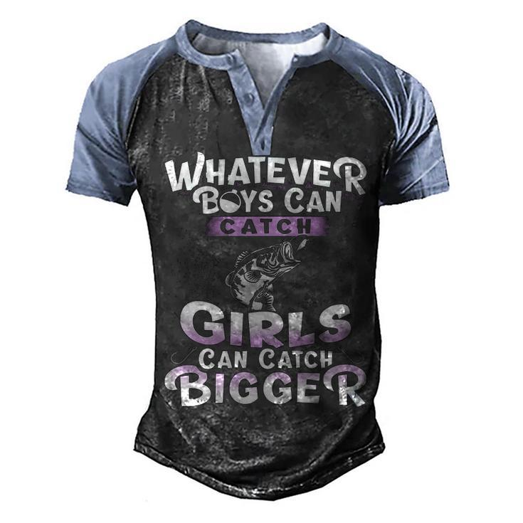 Whatever Boys Catch Men's Henley Shirt Raglan Sleeve 3D Print T-shirt