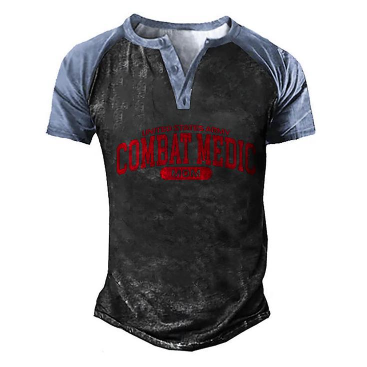 Womens Proud Combat Medic Mom Men's Henley Shirt Raglan Sleeve 3D Print T-shirt