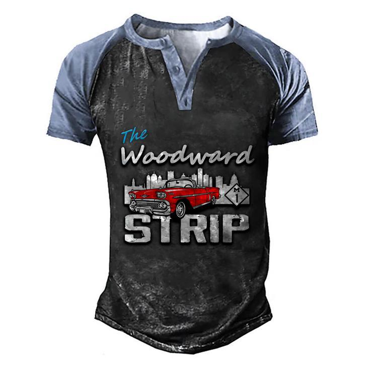Woodward Strip Classic Car Graphic Design Printed Casual Daily Basic Men's Henley Shirt Raglan Sleeve 3D Print T-shirt