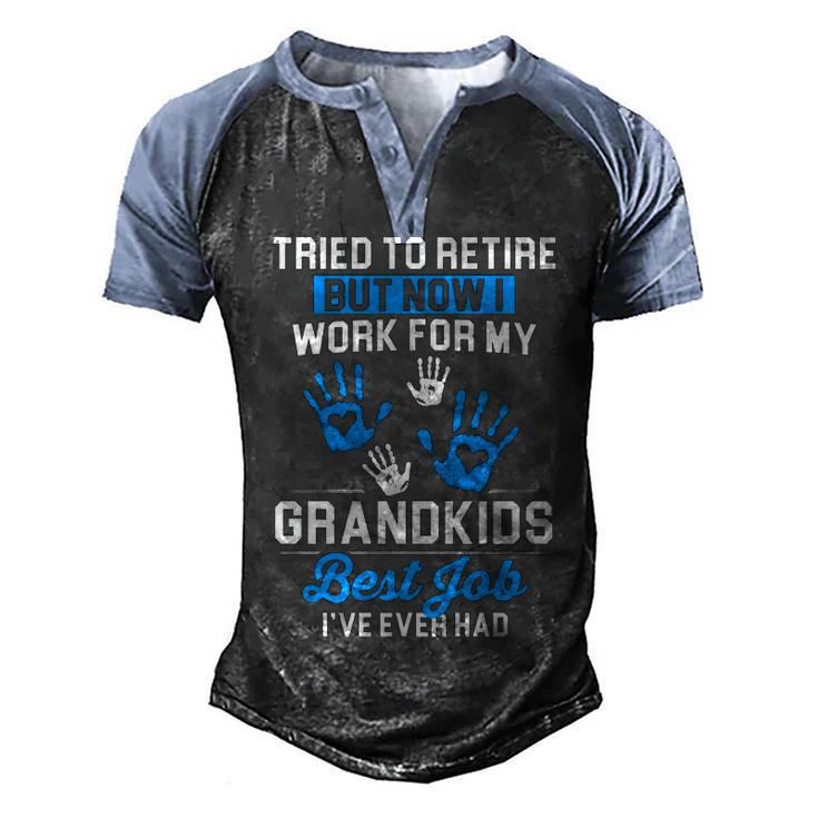 Work For My Grandkids - Best Job Men's Henley Shirt Raglan Sleeve 3D Print T-shirt