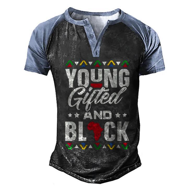 Young Gifted & Black African Pride Black History Month Men's Henley Shirt Raglan Sleeve 3D Print T-shirt