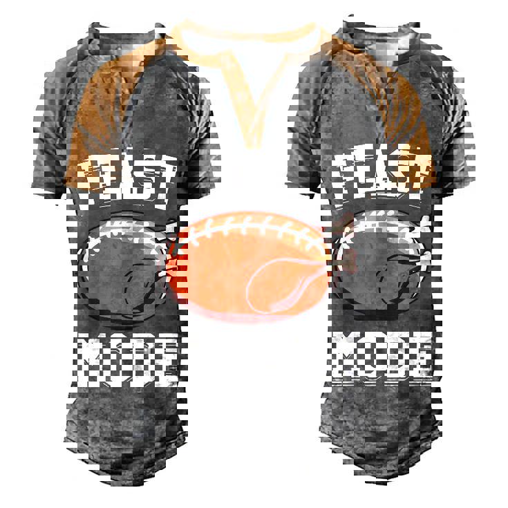 Funny Cute Thanksgiving Turkey Football Feast Mode Boys Mens T-Shirt