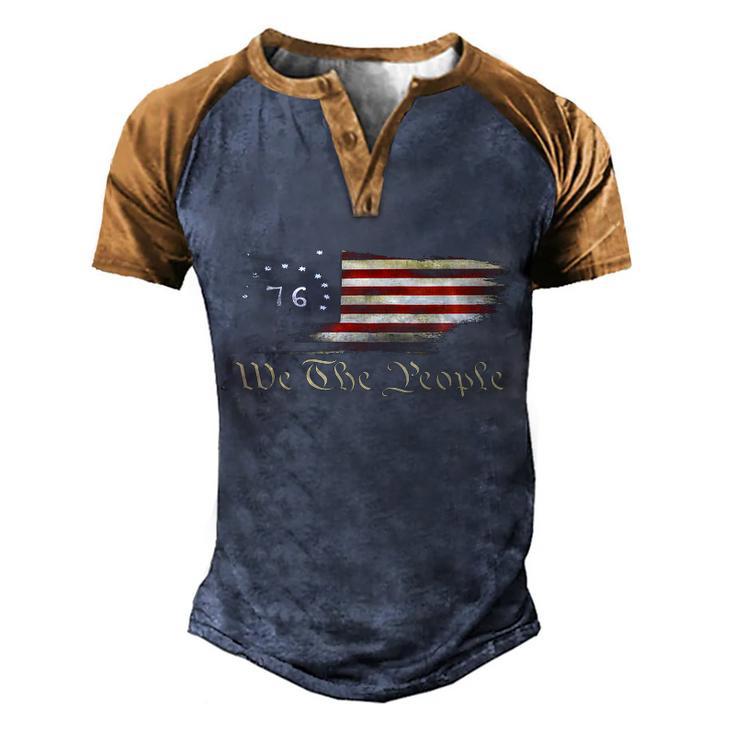 We The People American History 1776 Independence Day Vintage Men s Henley Shirt Raglan Sleeve 3D Print T shirt Monsterry