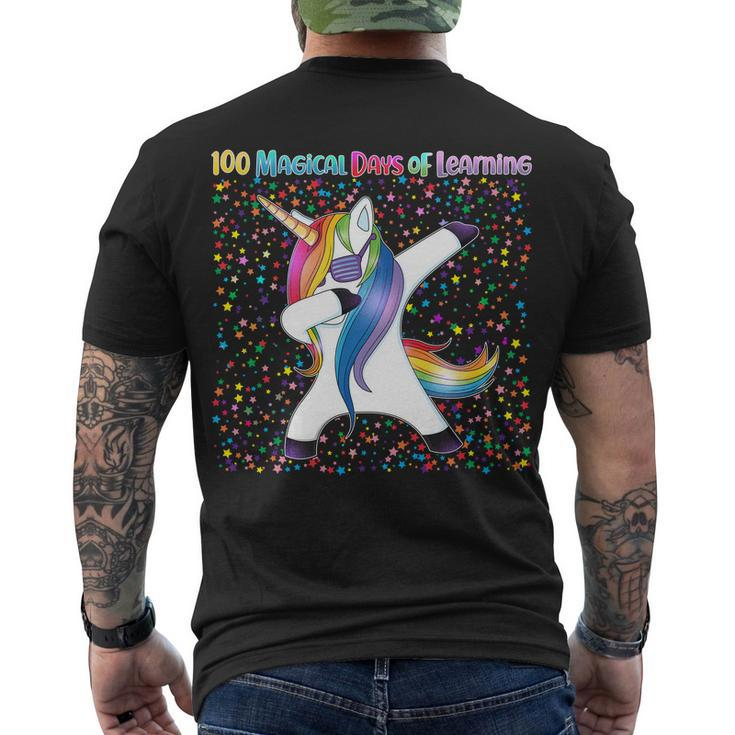 100 Magical Days Of Learning Dabbing Unicorn Men's T-shirt Back Print