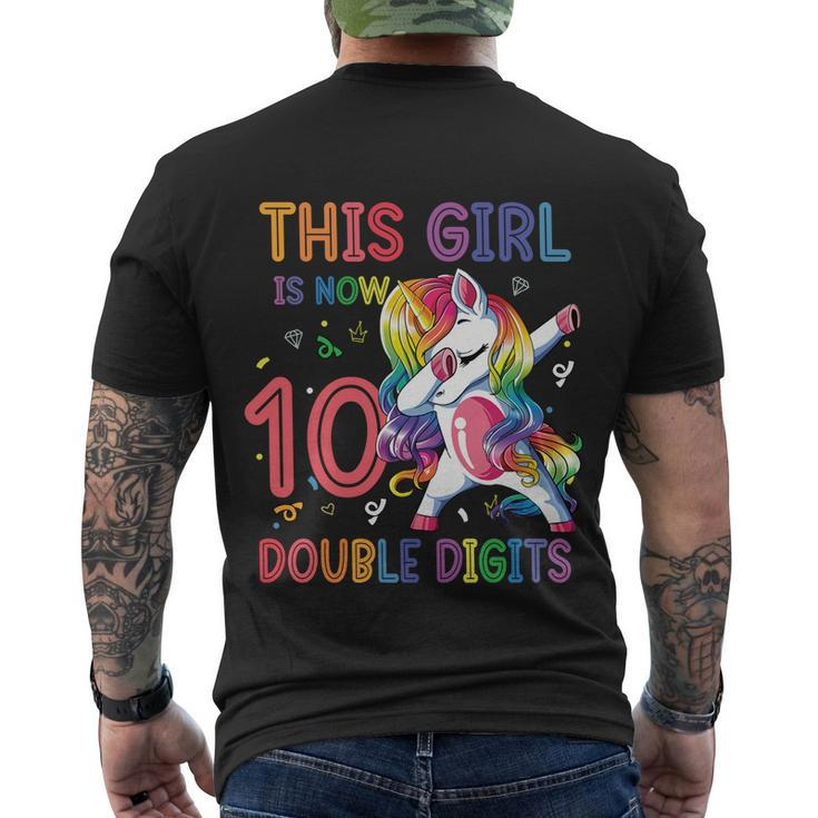 10Th Birthday Gift Girls This Girl Is Now 10 Double Digits Funny Gift Men's Crewneck Short Sleeve Back Print T-shirt