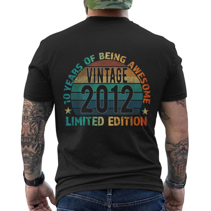 10Th Birthday Gift Kids Vintage 2012 10 Years Old Colored Men's Crewneck Short Sleeve Back Print T-shirt