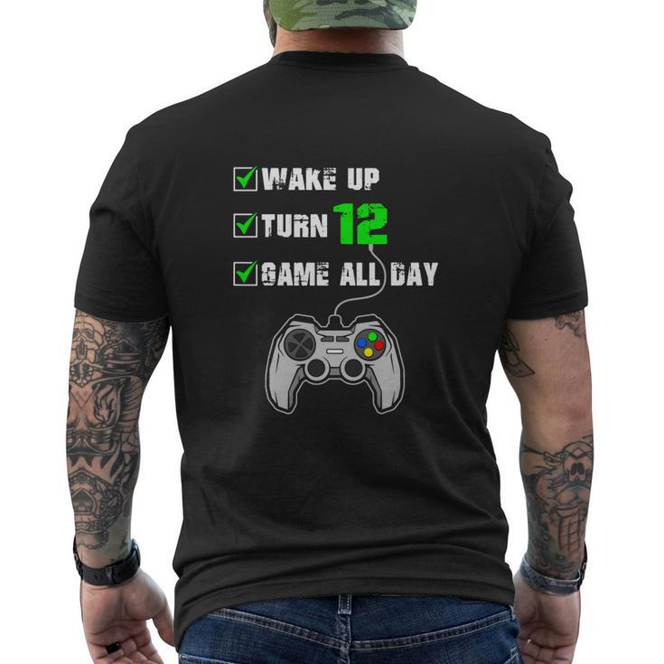 12Th Birthday Gamer Shirt Level 12 Unlocked Gamer Birthday Men's T-shirt Back Print