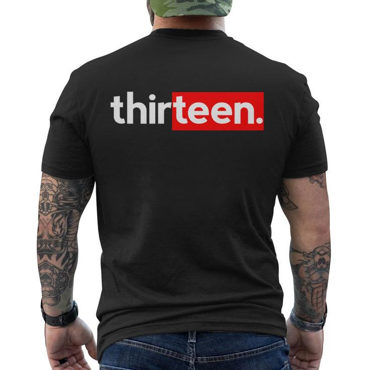 13Th Birthday For Boys Thirteen Him Age 13 Year Party Teen Cute Gift Men's Crewneck Short Sleeve Back Print T-shirt