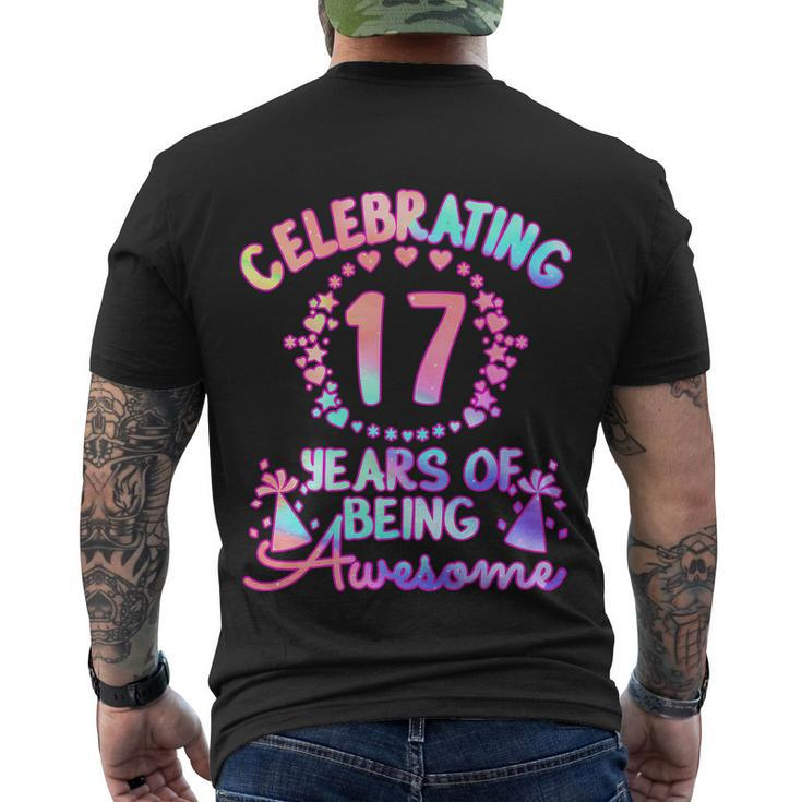 17 Years Of Being Awesome 17 Year Old Birthday Girl Men's T-shirt Back Print