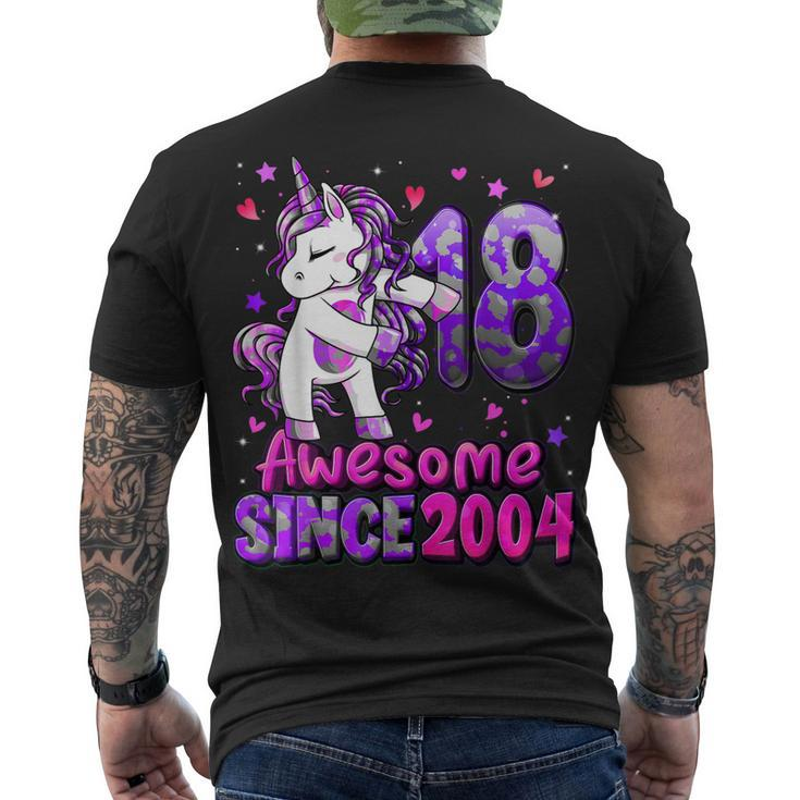 18 Years Old Unicorn Flossing 18Th Birthday Girl Unicorn Men's T-shirt Back Print