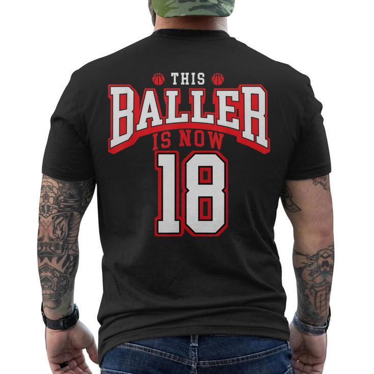 18Th Birthday Basketball Lover 18 Years Old Bday Men's T-shirt Back Print