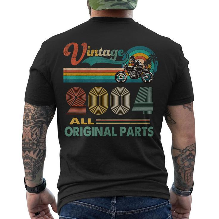 18Th Birthday Vintage Retro Motorcycle Born 2004 Men's T-shirt Back Print