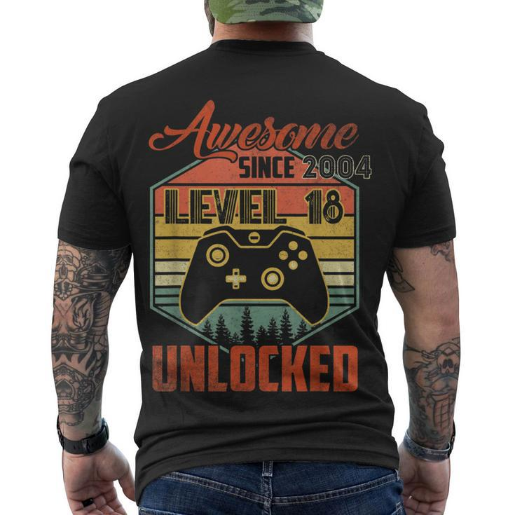 18Th Year Old Birthday Awesome Since 2004 Video Gamer Men's T-shirt Back Print