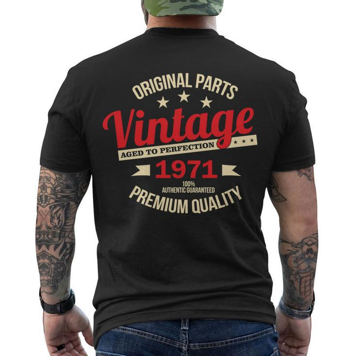 1971 Original Parts Vintage 50Th Birthday Tshirt Men's Crewneck Short Sleeve Back Print T-shirt