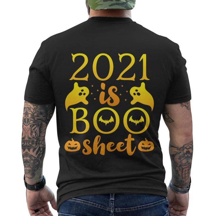 2021 Is Boo Sheet Halloween Quote Men's Crewneck Short Sleeve Back Print T-shirt