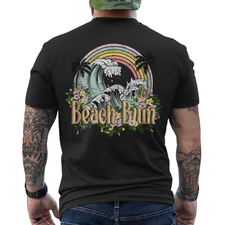 Vintage Retro Beach Bum Tropical Summer Vacation Gifts  Men's Crewneck Short Sleeve Back Print T-shirt