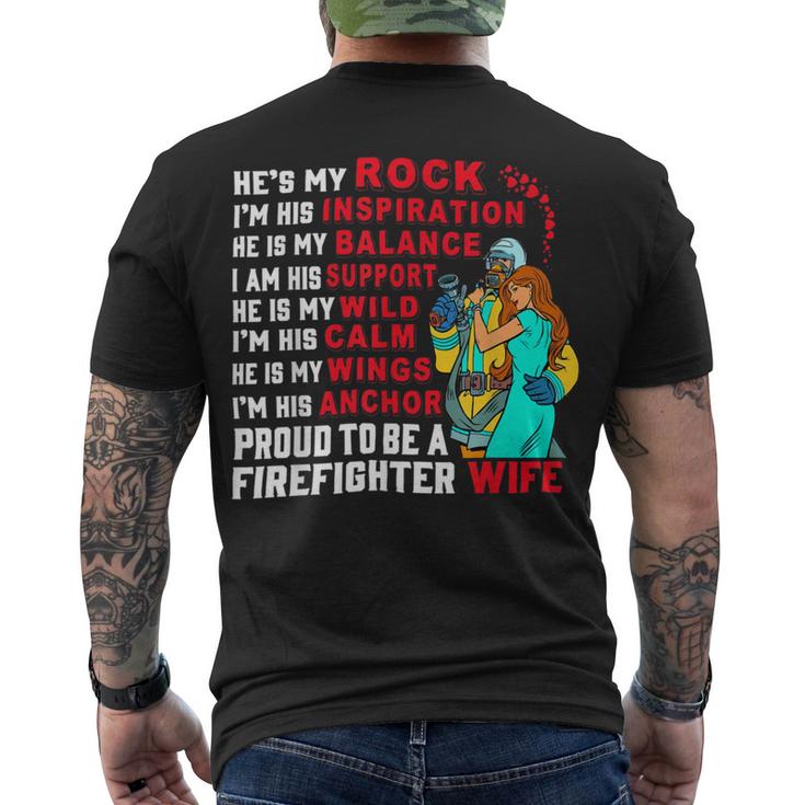 Firefighter Proud To Be A Firefighter Wife Fathers Day Men's Crewneck Short Sleeve Back Print T-shirt