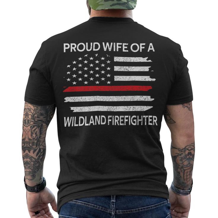 Firefighter Proud Wife Of A Wildland Firefighter Wife Firefighting V2 Men's Crewneck Short Sleeve Back Print T-shirt