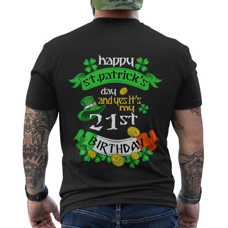 21 Years Old St Patricks Day Its My 21St Birthday Irish Flag Men's Crewneck Short Sleeve Back Print T-shirt