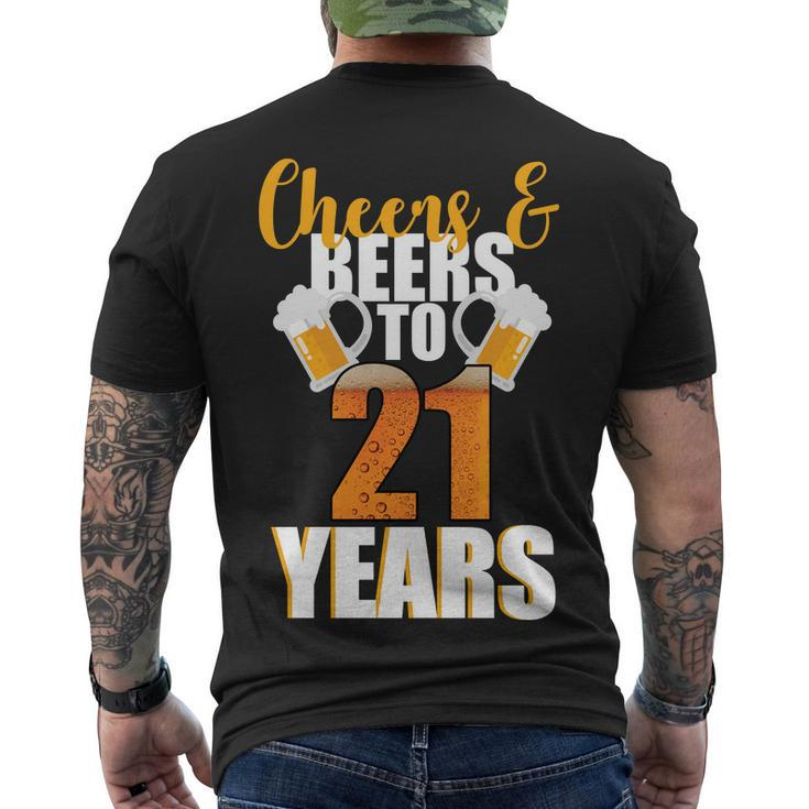 21St Birthday Cheers & Beers To 21 Years Tshirt Men's Crewneck Short Sleeve Back Print T-shirt