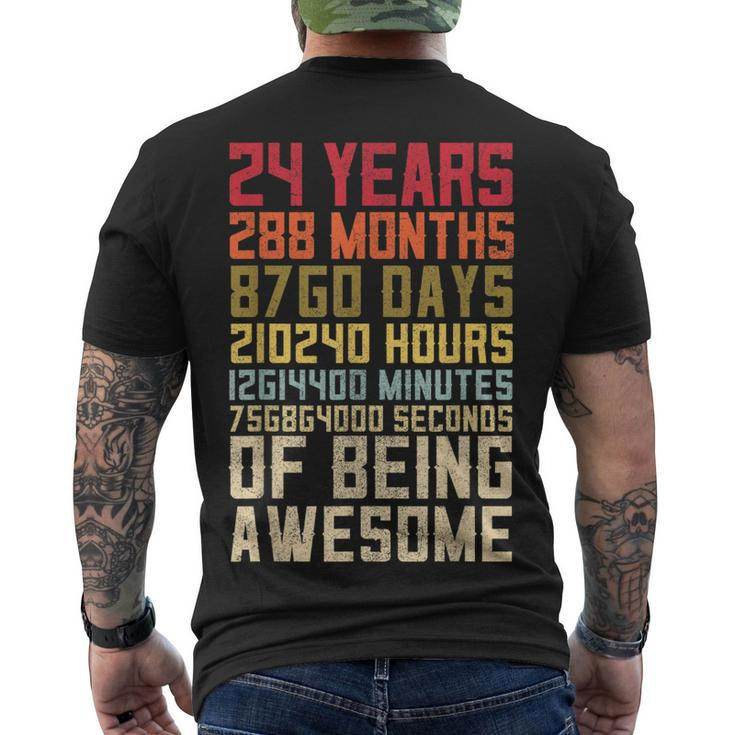 24Th Birthday For Men Women 24 Years Of Being Awesome Men's T-shirt Back Print