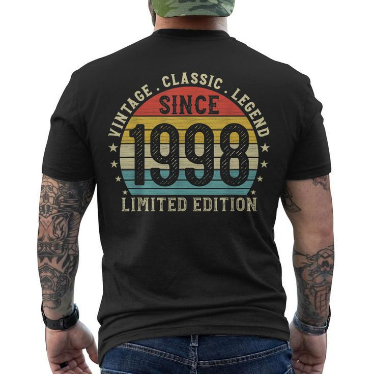 24Th Birthday Born In 1998 Vintage Classic 24 Year Old Men's T-shirt Back Print