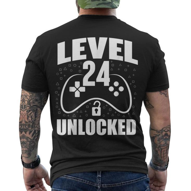 24Th Birthday Gaming Gamer 24 Years Old Bday Men's T-shirt Back Print