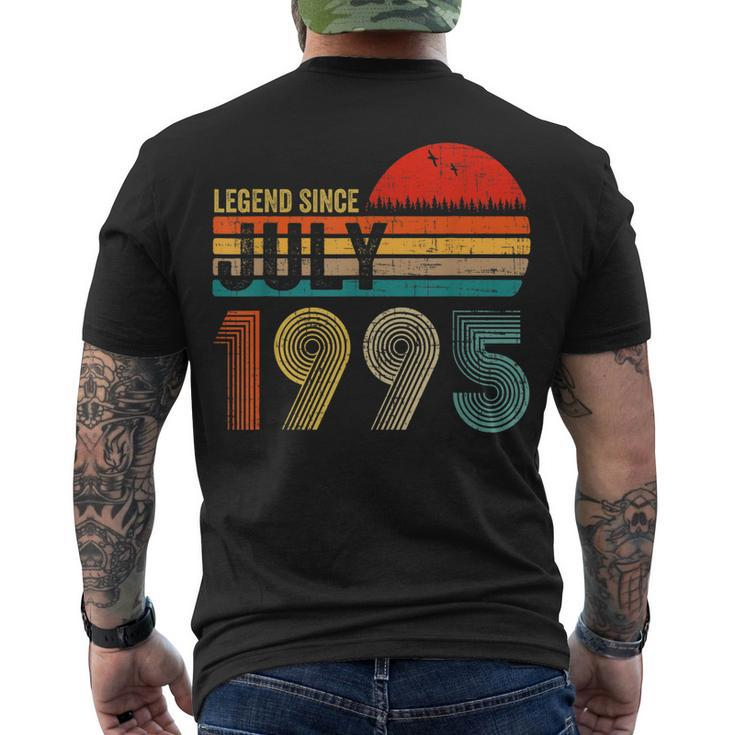 27 Years Old Retro Birthday Legend Since July 1995 Men's T-shirt Back Print