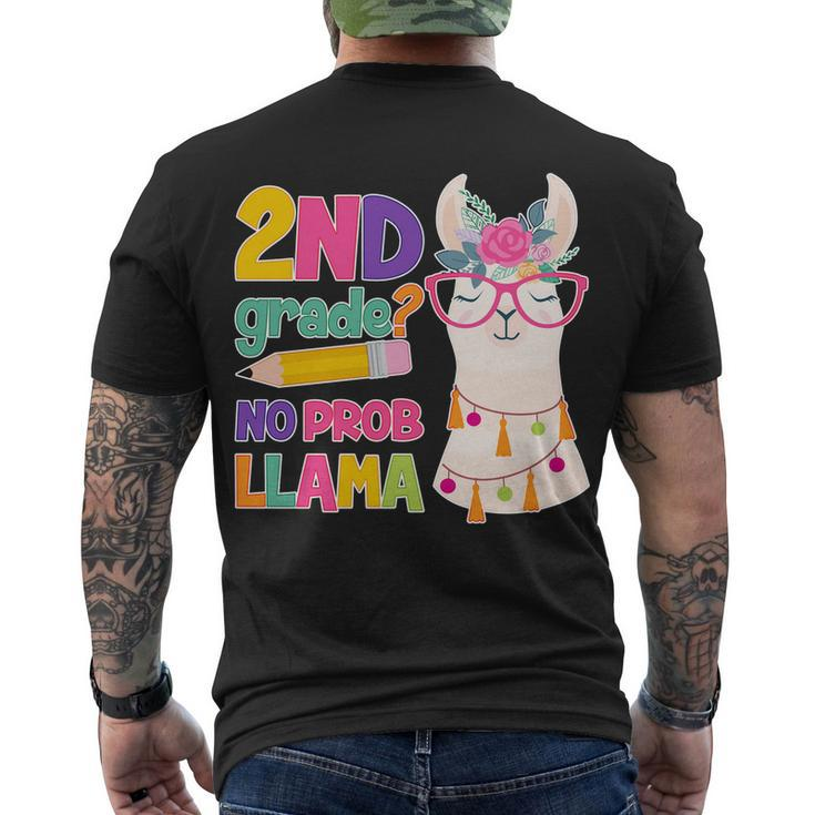 2Nd Grade No Prob Llama Men's Crewneck Short Sleeve Back Print T-shirt