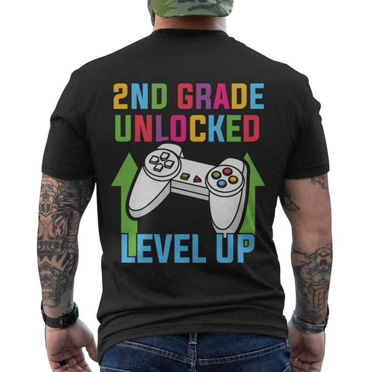 2Nd Grade Unlocked Level Up Back To School First Day Of School Men's Crewneck Short Sleeve Back Print T-shirt