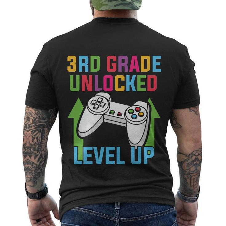 3Rd Grade Unlocked Level Up Back To School First Day Of School Men's Crewneck Short Sleeve Back Print T-shirt