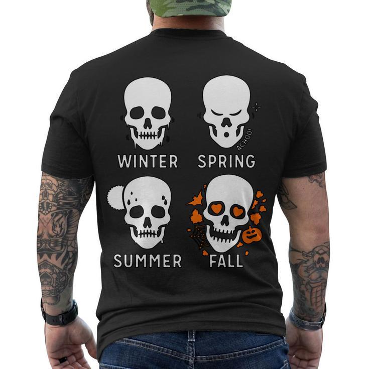 4 Seasons Skeleton Winter Summer Fall Spring Men's T-shirt Back Print