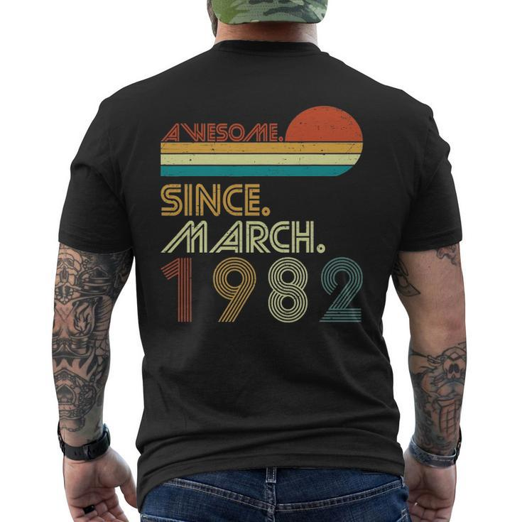 41St Birthday Vintage Awesome Since March 1982 41 Years Men's Back Print T-shirt