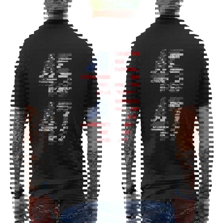 45 47 Trump 2024 Tshirt Men's Crewneck Short Sleeve Back Print T-shirt