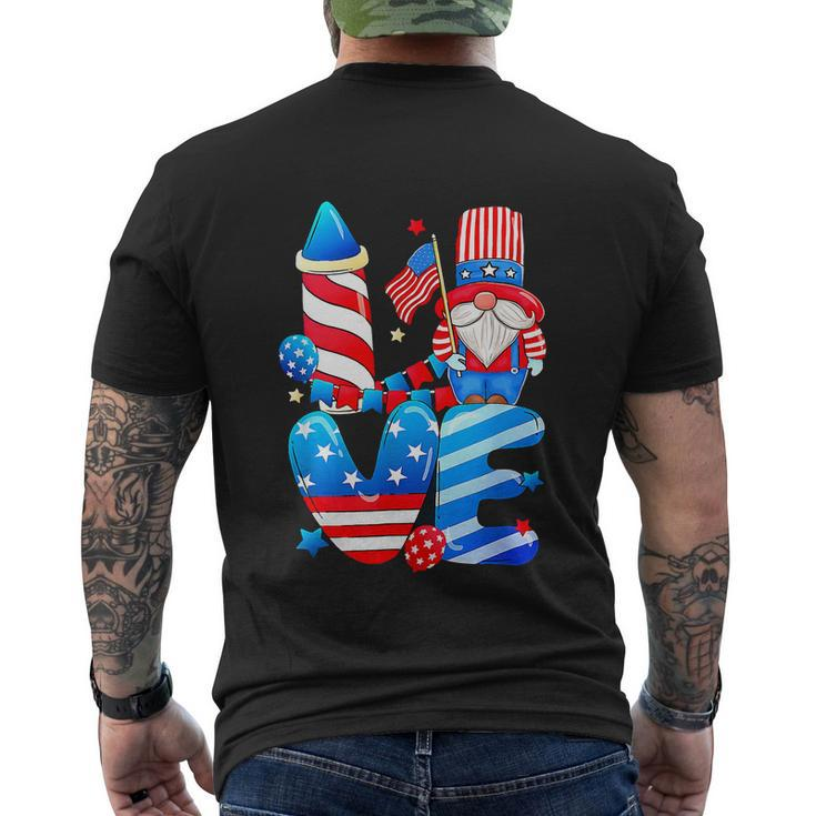 4Th Of July 2022 Patriotic Gnomes Funny Men's Crewneck Short Sleeve Back Print T-shirt