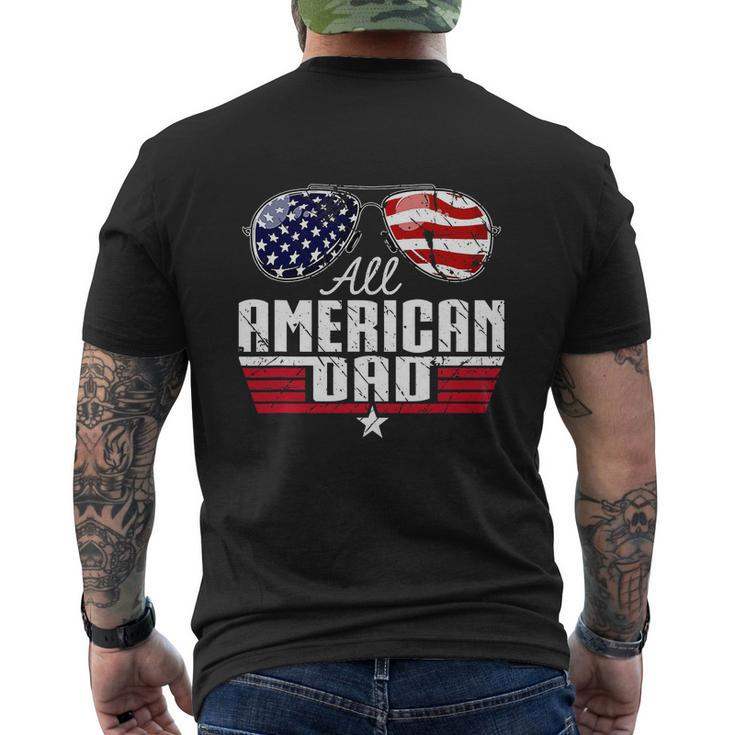 4Th Of July Family Matching All American Dad American Flag Men's Crewneck Short Sleeve Back Print T-shirt