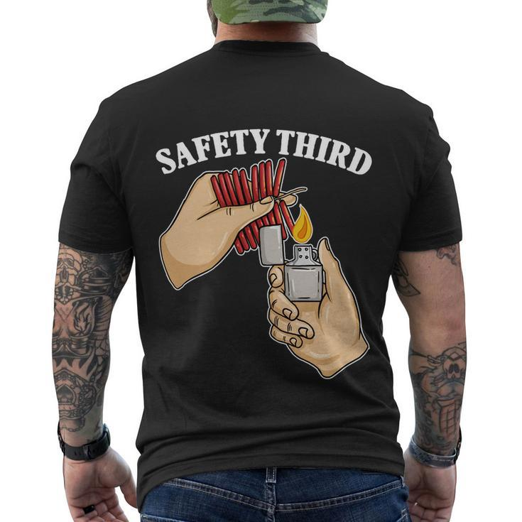 4Th Of July Firecracker Safety Third Funny Fireworks Gift Men's Crewneck Short Sleeve Back Print T-shirt
